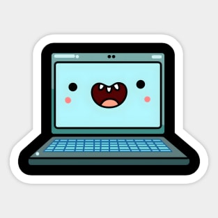Kawaii Laptop - Buddy Hugs Sticker